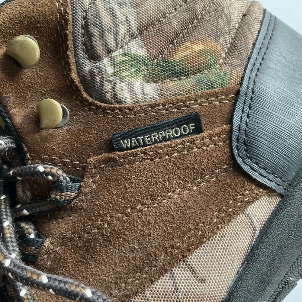 Herman Survivors Mens 9 Waterproof Hiking Boots Camo Brown Leather Hunting Shoes